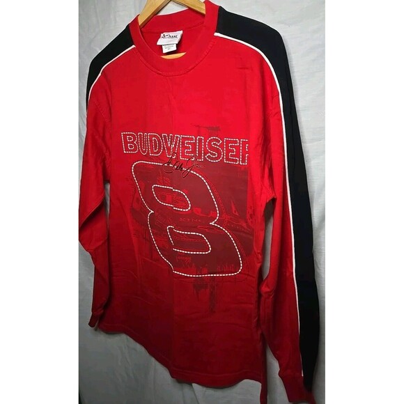 Dale Earnhardt Jr #8 Chase Authentic Long Sleeve Shirt Red Black Budweiser Sz Lg - Picture 2 of 8